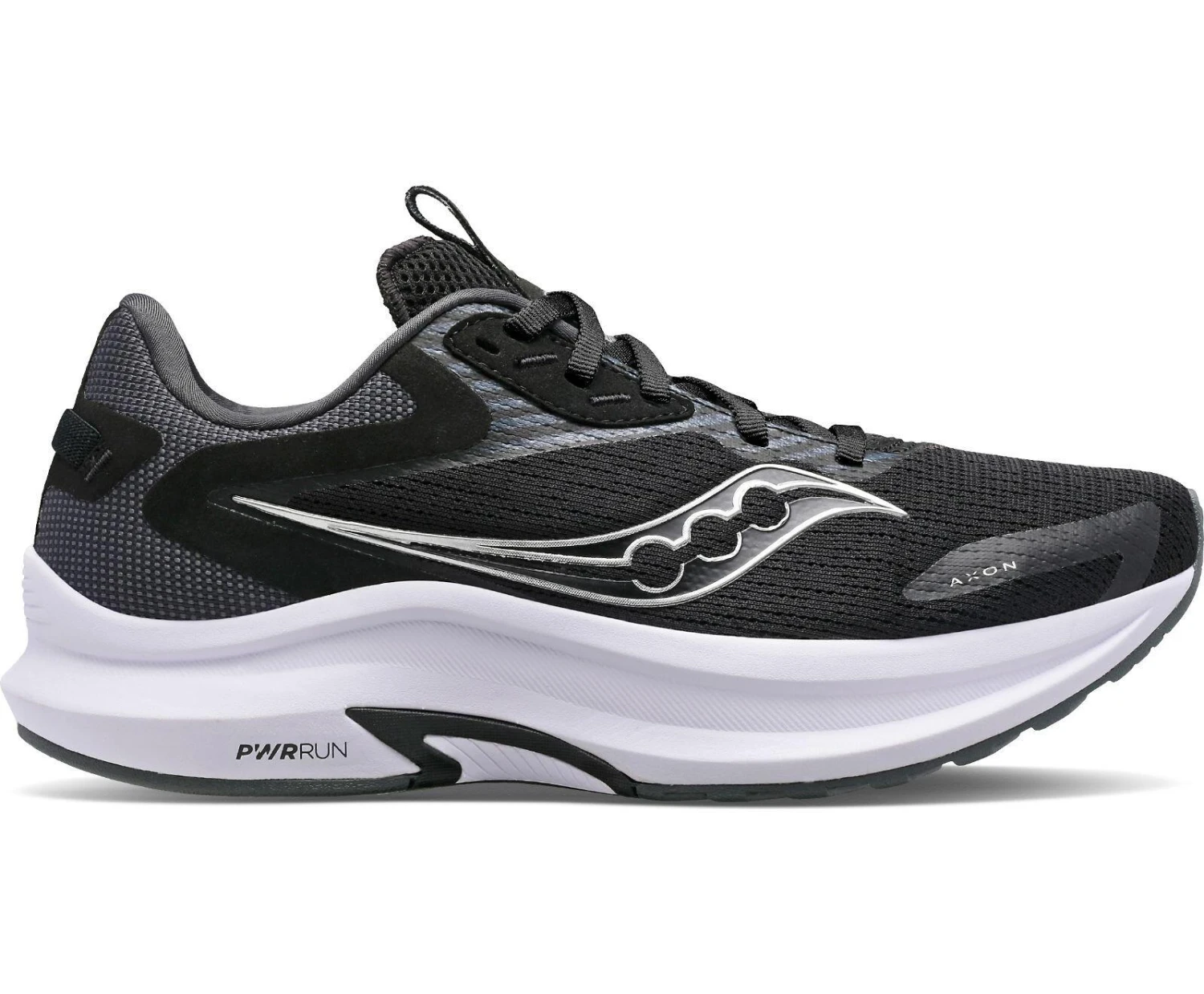 Saucony Womens Axon 2 Running Shoes Black/White - Image 2