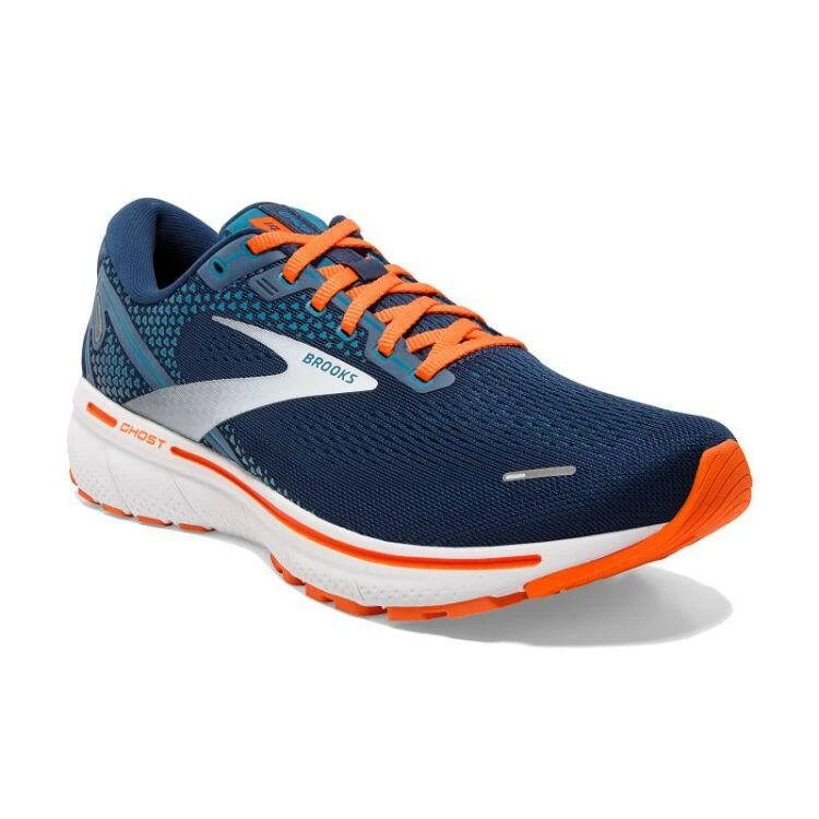 Brooks Mens Ghost 14 Running Shoes Titan/Teal/Flame - Image 2