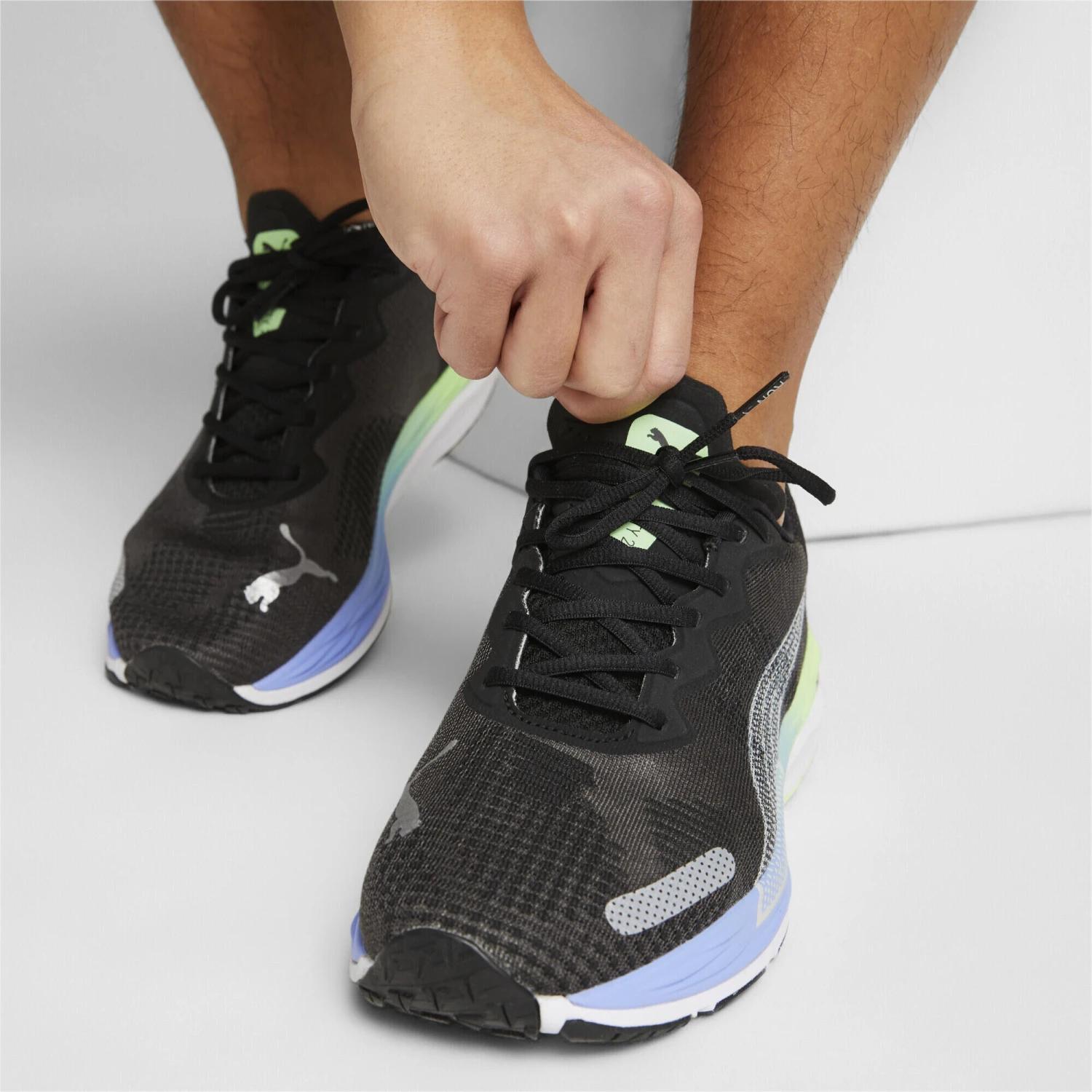 Puma Velocity Nitro 2 Fade Mens Running Trainer Black/Purple - Image 4