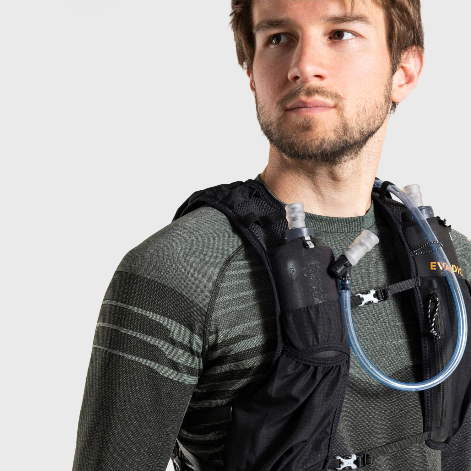 MEN'S LONG-SLEEVED SEAMLESS COMFORTABLE TRAIL RUNNING T-SHIRT - BLACK KHAKI - Image 6