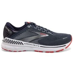 Brooks Mens Adrenaline GTS 22 WIDE 2E Running Shoes Peacoat/India Ink/Grenadine