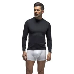 Mens Fleece Lined Long Sleeve Thermal Top | Ultra Lightweight