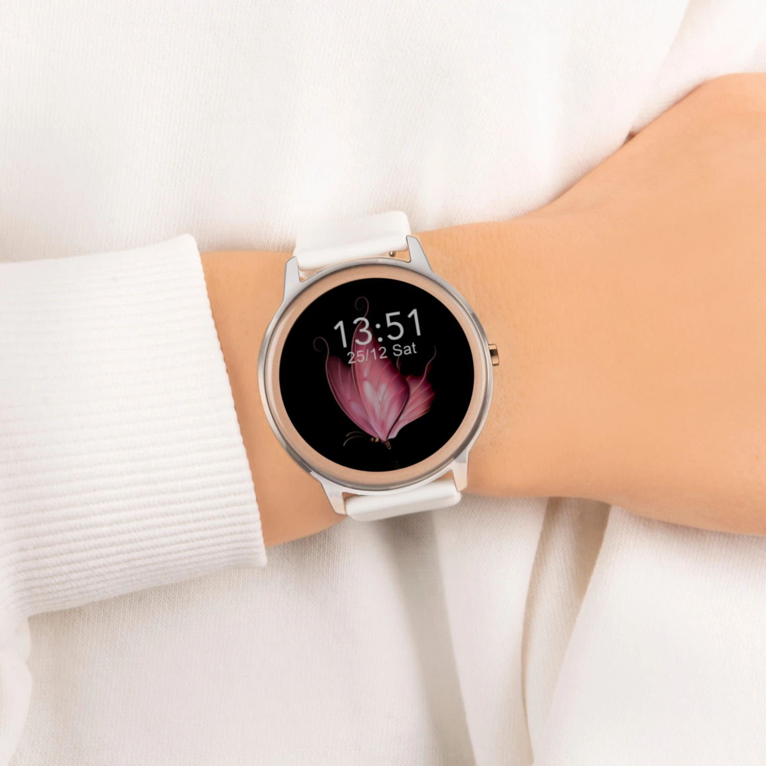 Sekonda Flex White Silicone Strap Smart Watch With Silver Case - Image 5