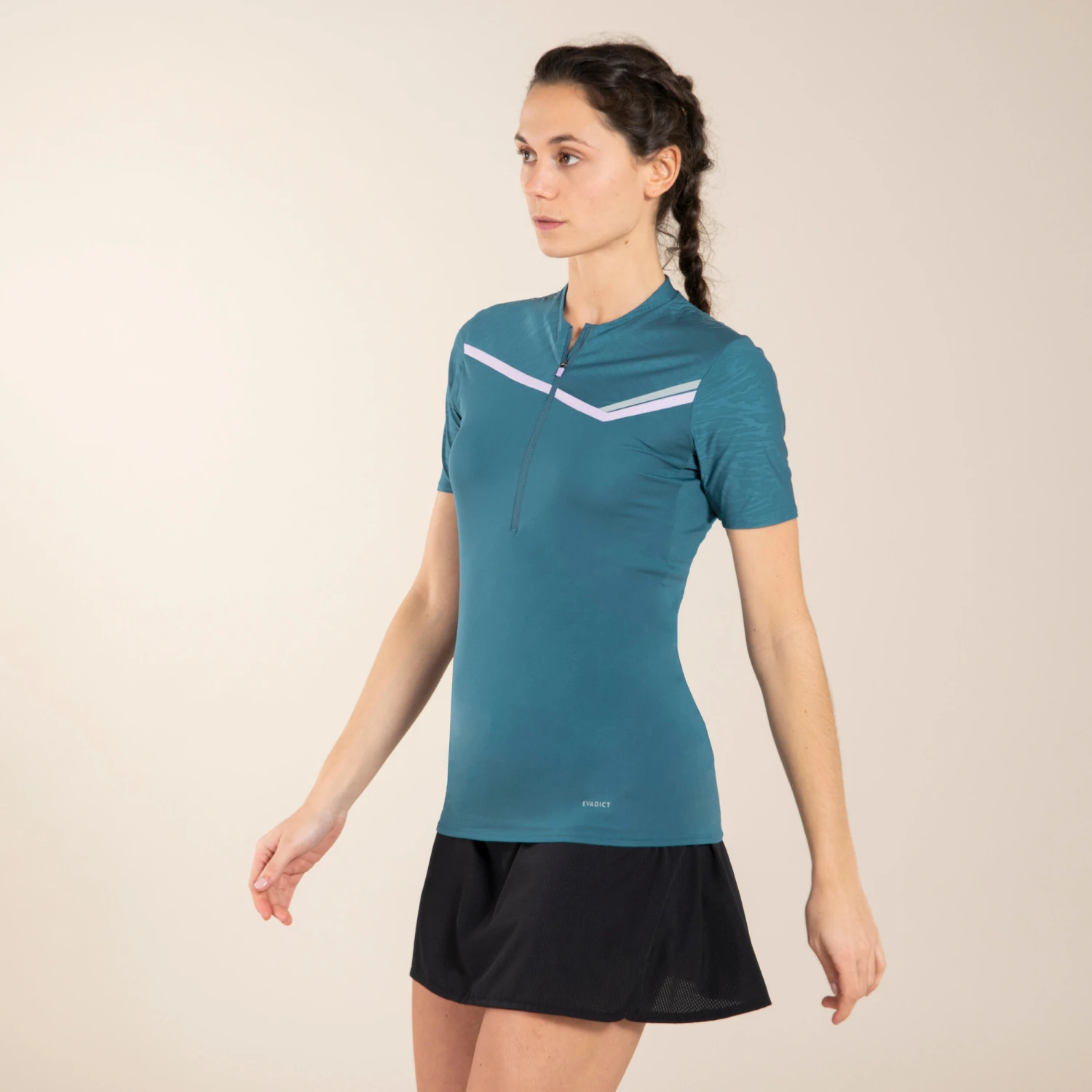 WOMEN'S TRAIL RUNNING SHORT-SLEEVED ZIP T-SHIRT - Image 3